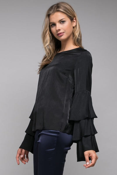 Backless Black Blouse, Women's Backless Blouse